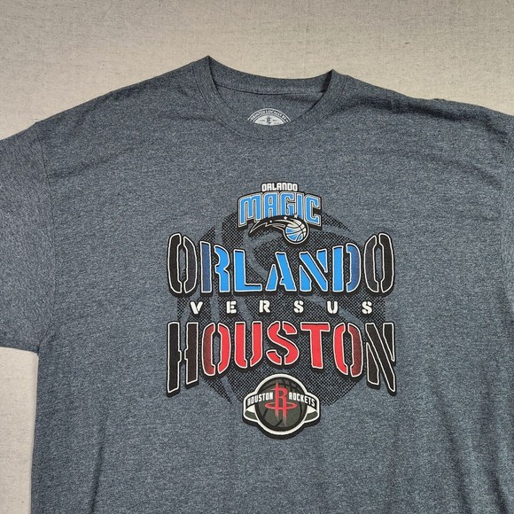 Orlando Magic Mens 2XL T-Shirt Gray Short Sleeve Cotton Houston Rockets - Picture 2 of 12